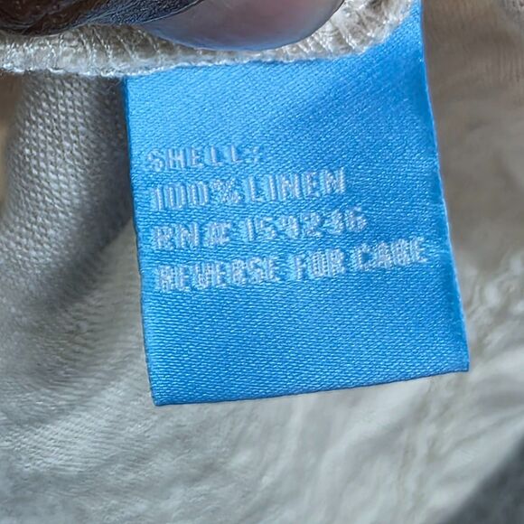 J. McLaughlin Women's Beige Linen Tunic Top Pleated Bodice Short Sleeve Size L - Picture 6 of 12